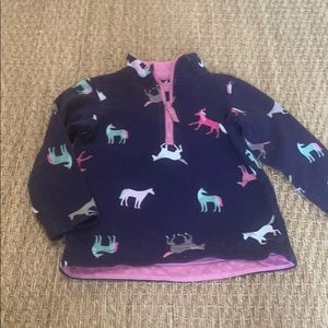 Quarter zip pull over horse sweater